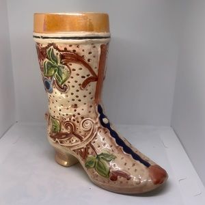 Vintage Rare German Porcelain Boot Stein Mug Gerz